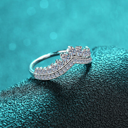Fashion Sier Crown Super Flash Artificial Rings