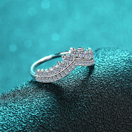 Fashion Sier Crown Super Flash Artificial Rings