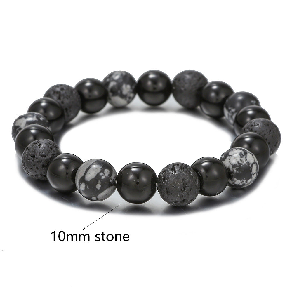 Hematite Domineering For Boyfriend Volcanic Rock Tigereye Couple Bracelets