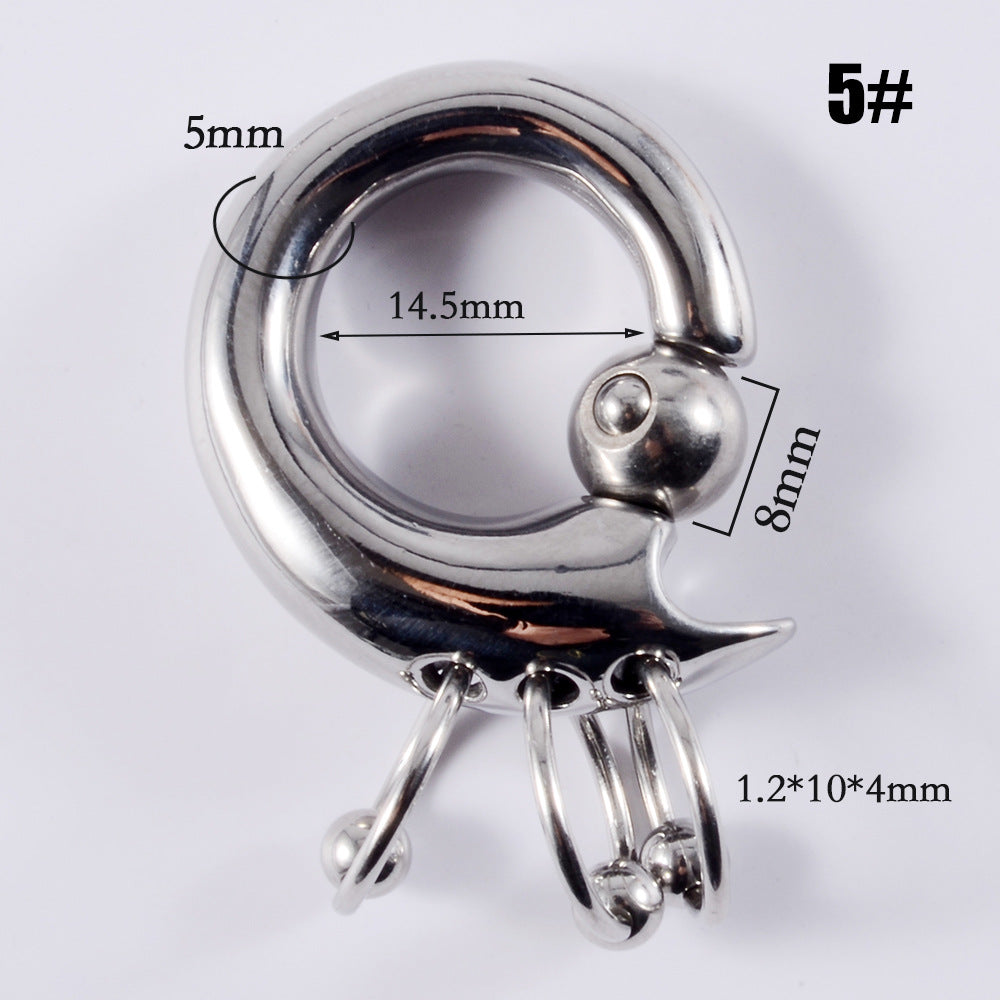 Size Stainless Steel Card Ball Nose Hanging Spring Earrings