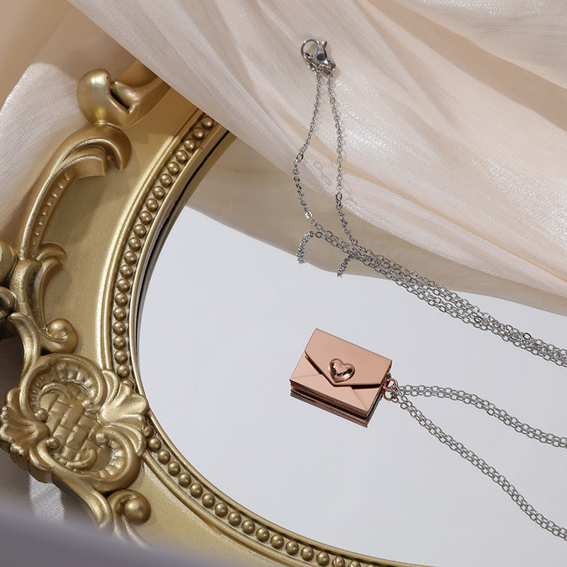 Heart Envelope Couple Clavicle Chain Female Pendants