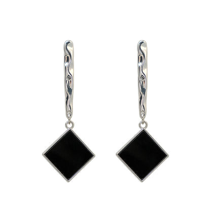 Simple Geometric Square Eardrops Temperament Female Earrings