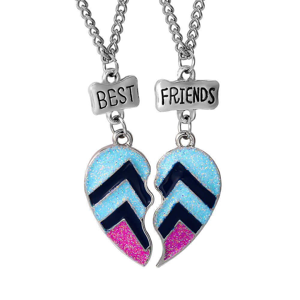 Women's Rainbow Burger Fries Fashion Heart-shaped Good Necklaces