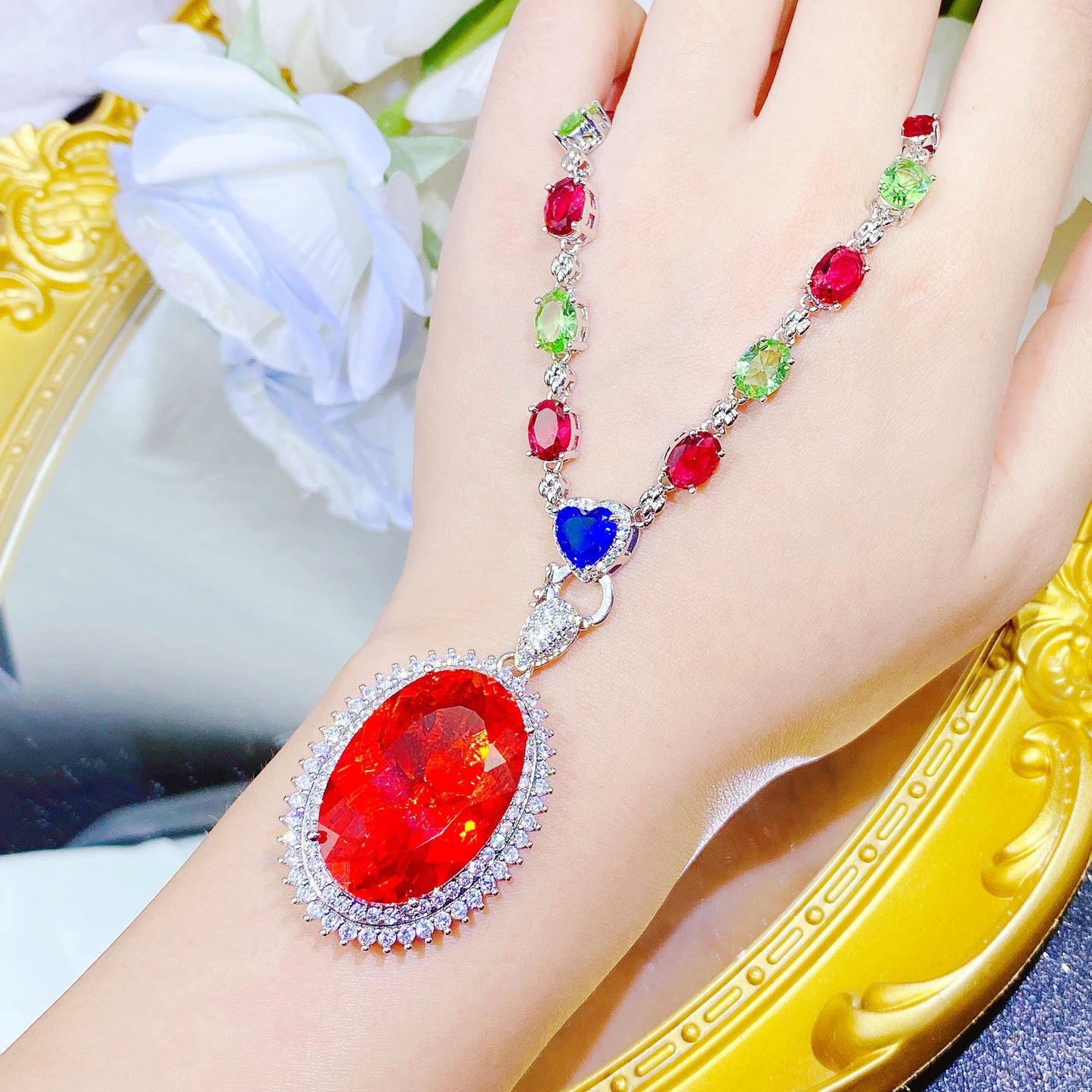 Luxury Temperament Colored Gems Candy Color Necklaces