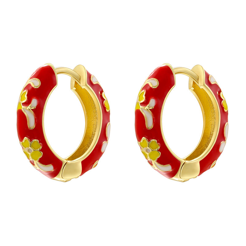 Women's Petals Ear Clip Chinese Style Floral Earrings