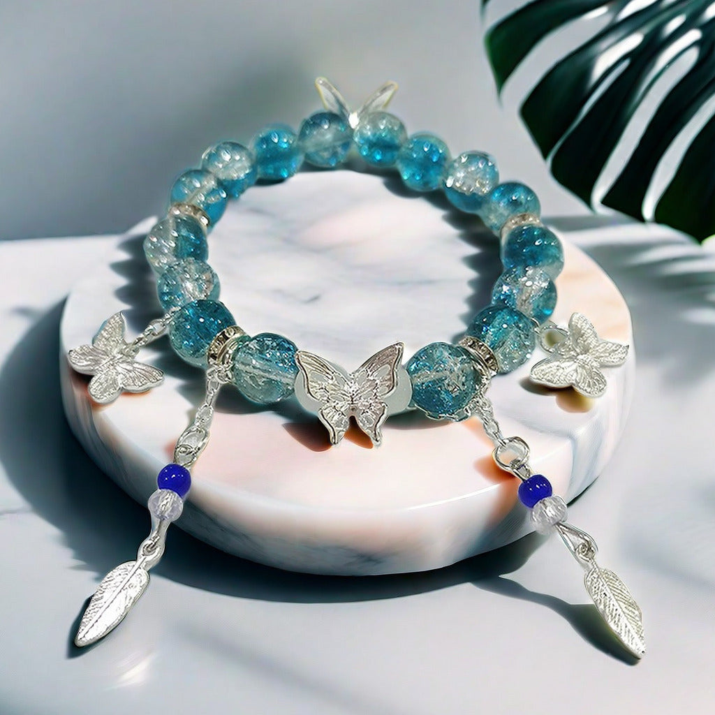 Super Fairy Orange Blue Jade Broken Glass Butterfly Bracelets