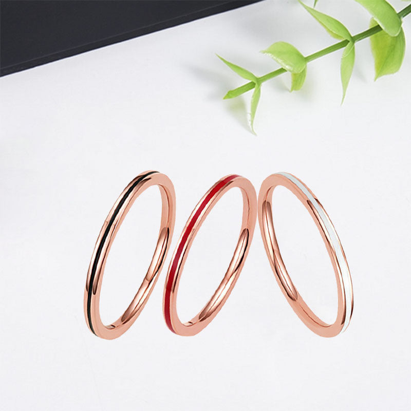 Women's Steel Stainless Couple Very Thin Tail Rings