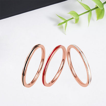 Women's Steel Stainless Couple Very Thin Tail Rings