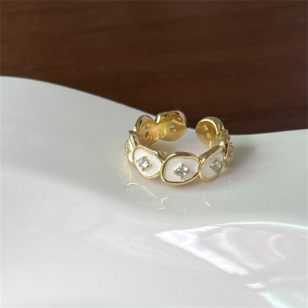 Glazed Butterfly Female Western Style Design High Sense Unique Rings