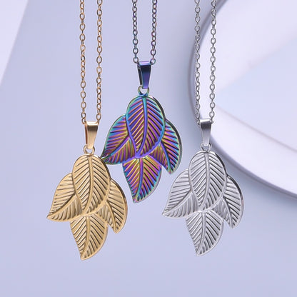 Steel Leaves Ornaments Accessories Light Luxury Necklaces