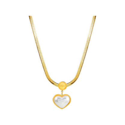 Steel Furnace Electroplating Heart Love Female Necklaces