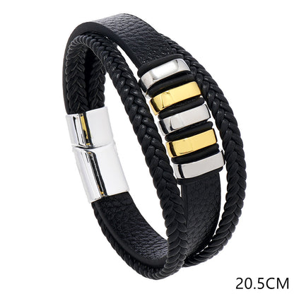 Men's Ornament Woven Leather Simple Fashion Magnetic Bracelets