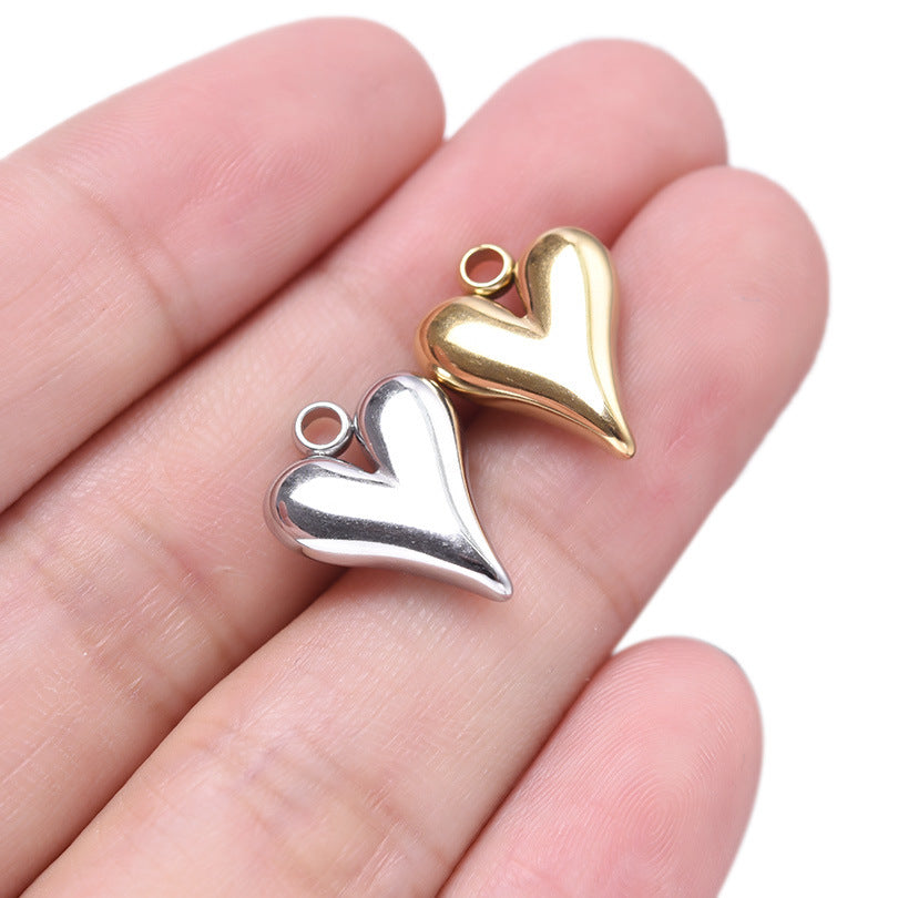 Stainless Steel Fashion Irregular Heart Golden Pendants