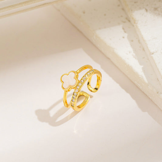 High-grade Real Gold Electroplated Zircon Design Rings