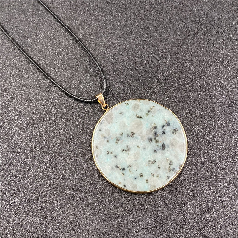 Crystal Round Aventurine Turquoise Wafer Graceful Pendants