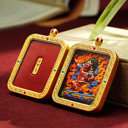 Painted Square Plate Wipe Handmade Brass Pendants