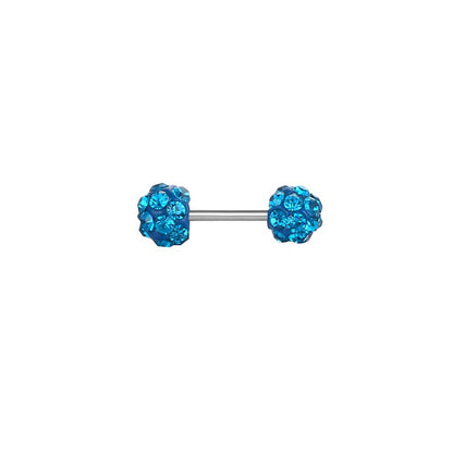 Full Diamond Dumbbell Fully Jeweled Ball Earrings