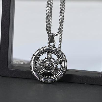 Men's Street Stylish Round Six-pointed Star Sun Necklaces