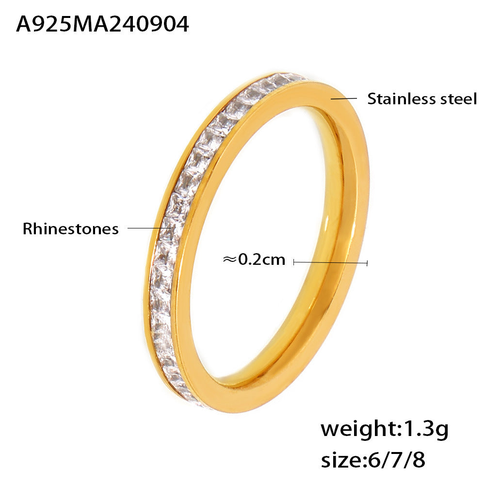 Women's Simple Style Twin Diamond Ornament Accessories Rings