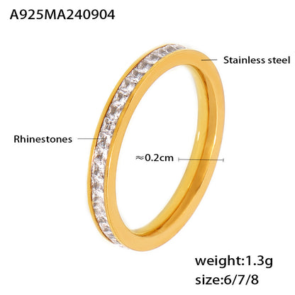 Women's Simple Style Twin Diamond Ornament Accessories Rings