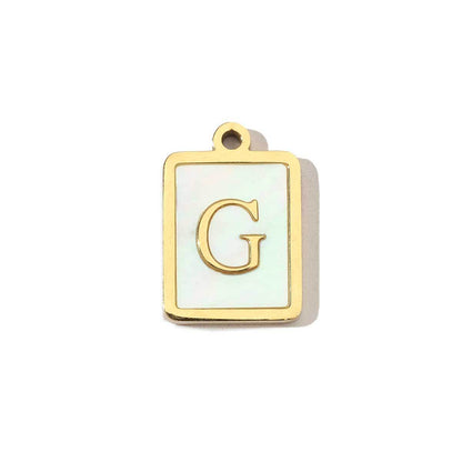 Real Gold Letters Stainless Steel Shell Pendants