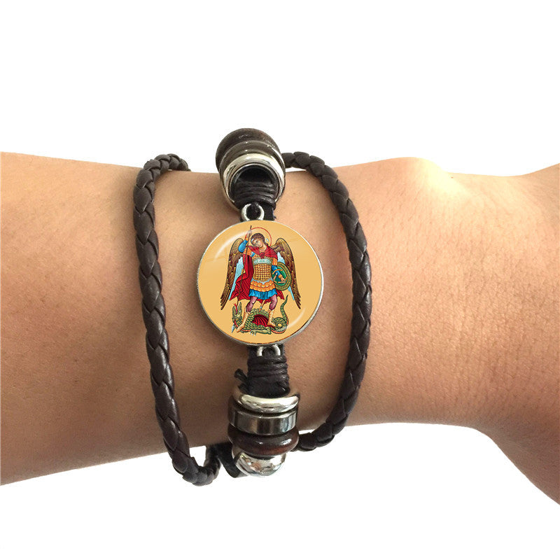 Women's & Men's Time Stone Leather Carrying Strap Hand-woven Bracelets