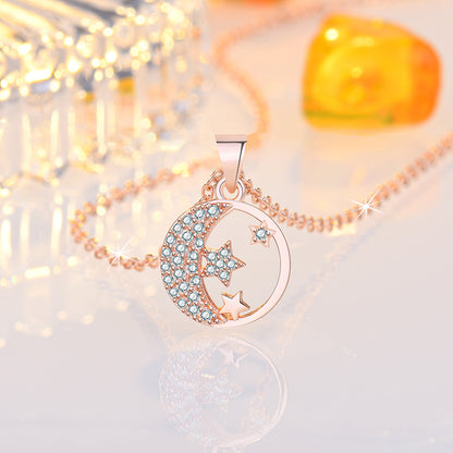 Women's Popular Star Moon Simple Short Clavicle Chain Korean Pendants