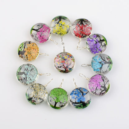 Small Tree Dried Flower Real Lace Necklaces