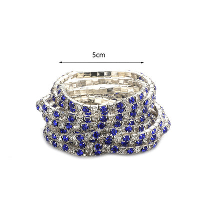 Rhinestone Stretch Bridal Korean Single Row Bracelets