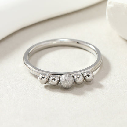 Minimalist Design Simple Welding Frosted Ball Rings