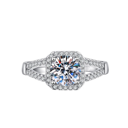 Elegant Imitation Moissanite Open Adjustable Live Broadcast Rings