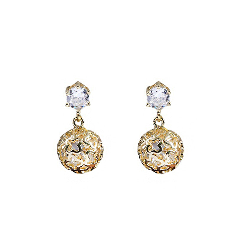 Style Ball Sier Simple Pearl Frosty Elegant Earrings