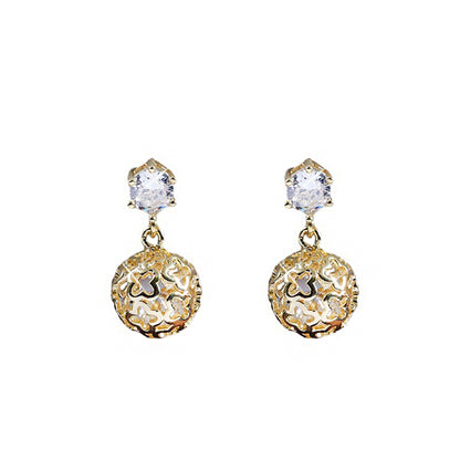 Style Ball Sier Simple Pearl Frosty Elegant Earrings