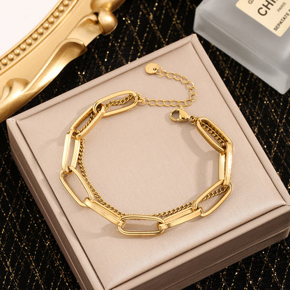 Chain Female Titanium Steel Gold Plating Fashion Temperament Bracelets