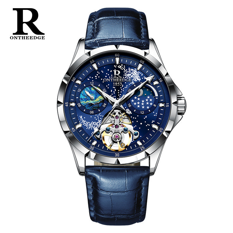 Men's Starry Luminous Business Watch Automatic Hollow Mechanical Watches