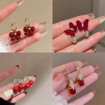 Women's Red Light Luxury High Sense Delicate Earrings