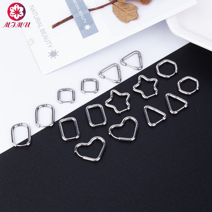 Stainless Steel Trendy Solid Color Fashion Titanium Love Star Earrings