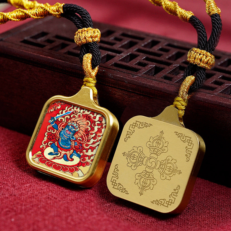 Women's & Men's Statue Of The Buddha Carry-on Yellow Wealth Bodhisattva Pendants