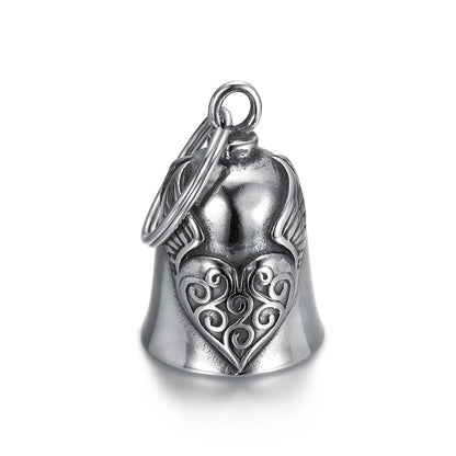 Women's & Men's Vintage Peach Heart Wings Bell Motorcycle Pendants