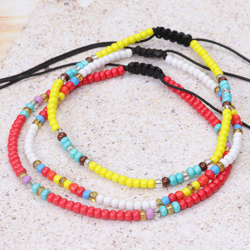 Colorful Bead Braided Anklet Summer Beach Bracelets