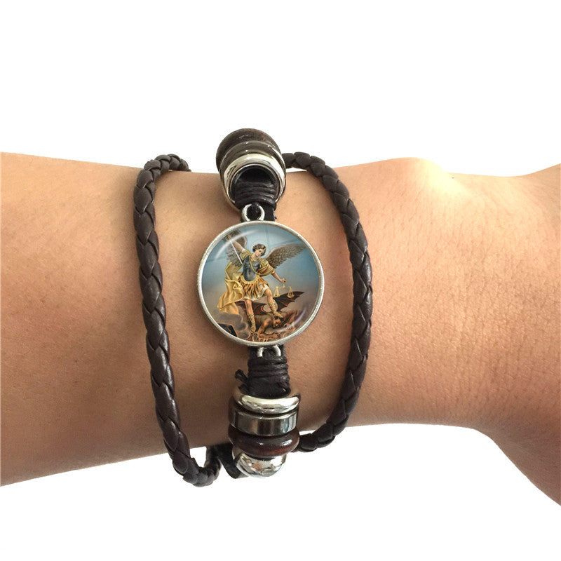 Women's & Men's Time Stone Leather Carrying Strap Hand-woven Bracelets