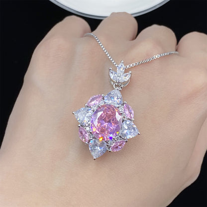 Pink Zircon High Sense Simulation Tourmaline Elegant Female Open Pendants