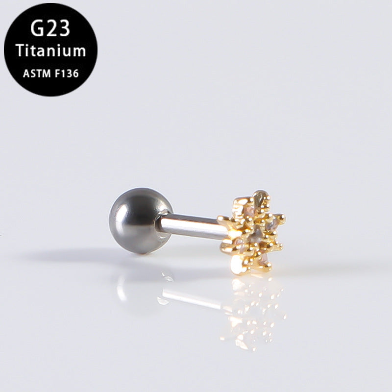 Ear Rivet Bone Pin Accessories Titanium Internal Thread Earrings