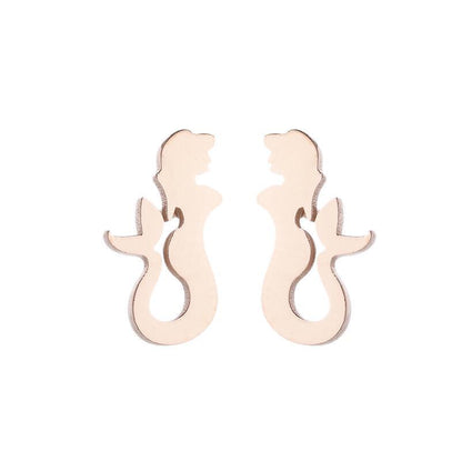 Summer Small Ear Fashion Mermaid Bone Earrings