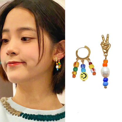 Asymmetric Rabbit Flower Mori Creative Design Earrings