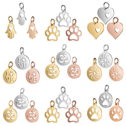 Small Yoga Lotus Sun Dog's Paw Palm Pendants