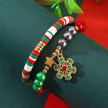 Christmas Suit Beaded Letters Santa Claus Bracelets
