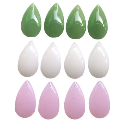 Jade Emerald Large Water Drop Crystal Lettering Pendants