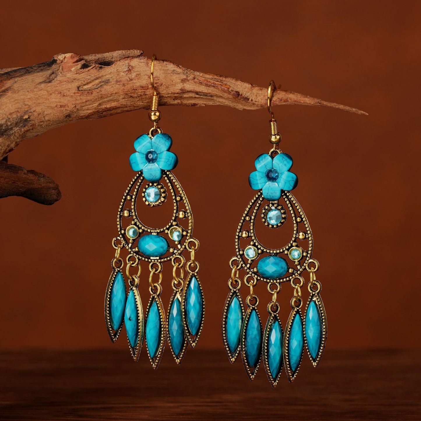 Ethnic Style Long Feather Temperamental Tassels Personality Earrings