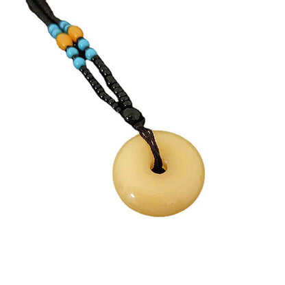 Imitation Jade Peace Buckle Sweater Chain Pendants